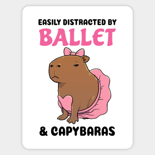 Easily Distracted by Ballet and Capybaras Sticker